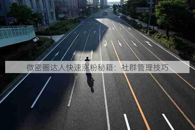 微密圈达人快速涨粉秘籍：社群管理技巧