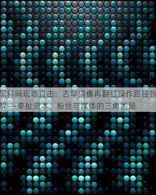 黑料网现场直击：古早偶像再翻红操作路径拆解——牵扯资本、粉丝与媒体的三角困局