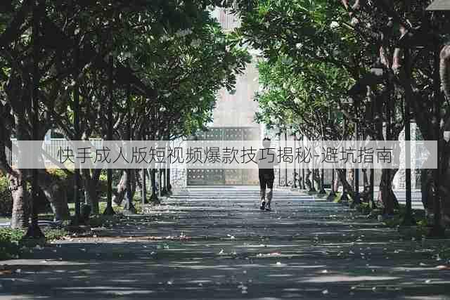 快手成人版短视频爆款技巧揭秘-避坑指南