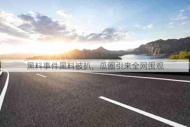 黑料事件黑料被扒，瓜圈引来全网围观