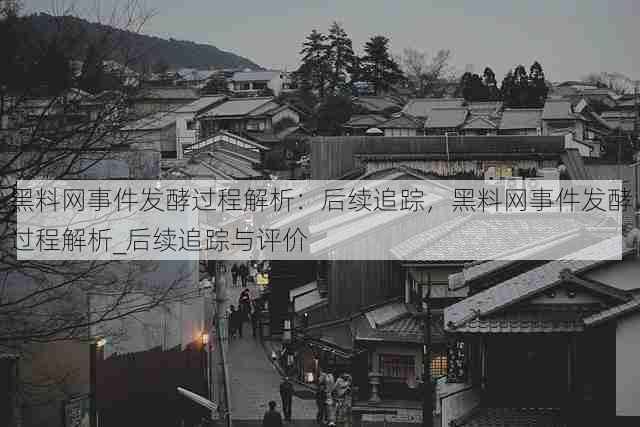 黑料网事件发酵过程解析:后续追踪,黑料网事件发酵过程解析_后续追踪与评价